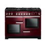 Rangemaster PDL110DFFCY/C, Professional Deluxe Dual Fuel 110cm Range Cooker,Cranberry with Chrome Trim