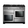 Rangemaster PDL110DFFSS/C, Professional Deluxe Dual Fuel 110cm Range Cooker,Stainless Steel with Chrome Trim