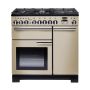Rangemaster PDL90DFFCR/C, Professional Deluxe Dual Fuel 90cm Range Cooker,Cream with Chrome Trim