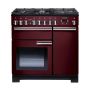 Rangemaster PDL90DFFCY/C, Professional Deluxe Dual Fuel 90cm Range Cooker,Cranberry with Chrome Trim