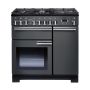 Rangemaster PDL90DFFSL/C, Professional Deluxe Dual Fuel 90cm Range Cooker,Slate with Chrome Trim