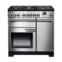 Rangemaster PDL90DFFSS/C, Professional Deluxe Dual Fuel 90cm Range Cooker,Stainless Steel with Chrome Trim