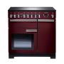 Rangemaster PDL90EICY/C, Professional Deluxe Induction 90cm Range Cooker,Cranberry with Chrome Trim