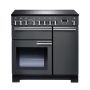 Rangemaster PDL90EISL/C, Professional Deluxe Induction 90cm Range Cooker,Slate with Chrome Trim