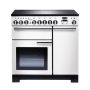 Rangemaster PDL90EIWH/C, Professional Deluxe Induction 90cm Range Cooker,White with Chrome Trim