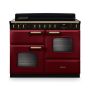 Rangemaster  CLDLO110EIPBOR/AB1, Classic Deluxe 110cm Induction Range Cooker, Bordeaux with Antique Brass Trim