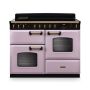 Rangemaster  CLDLO110EIPHTH/AB1, Classic Deluxe 110cm Dual Fuel Range Cooker, Heather with Antique Brass Trim