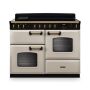 Rangemaster  CLDLO110EIPPCR/AB1, Classic Deluxe 110cm Induction Range Cooker, Pale Cream with Antique Brass Trim