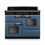 Rangemaster  CLDLO110EIPSTB/AB1, Classic Deluxe 110cm Induction Range Cooker, Stone Blue with Antique Brass Trim