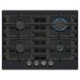 Neff N50 T26NKP4S0, 60cm Gas Hob, Black Glass