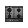 Cata UBGOG601BK, 60cm, 4-Ring Gas Hob, Black