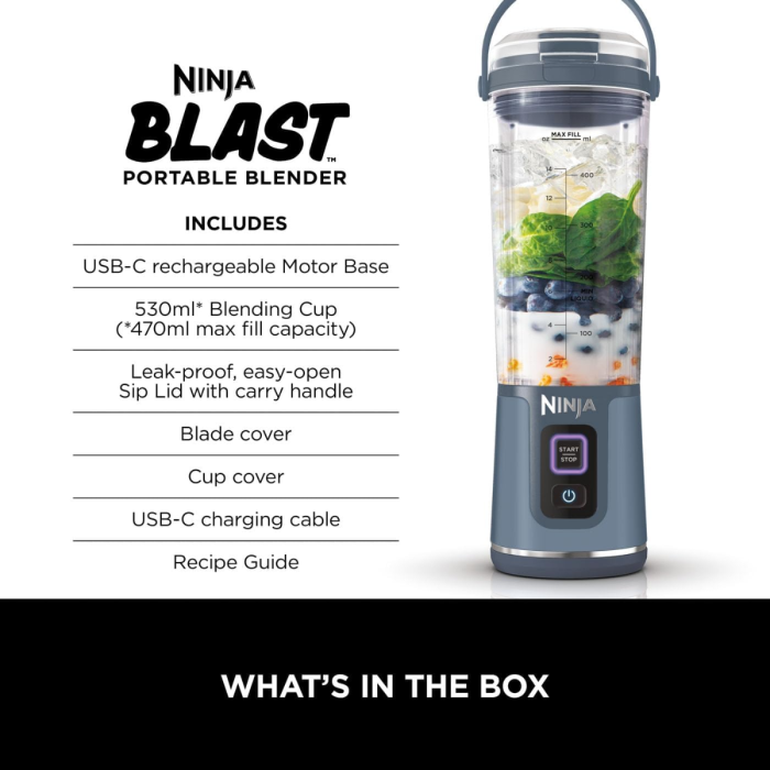 Buy Ninja BC151UKNV, Blast Cordless Portable Blender, Blue