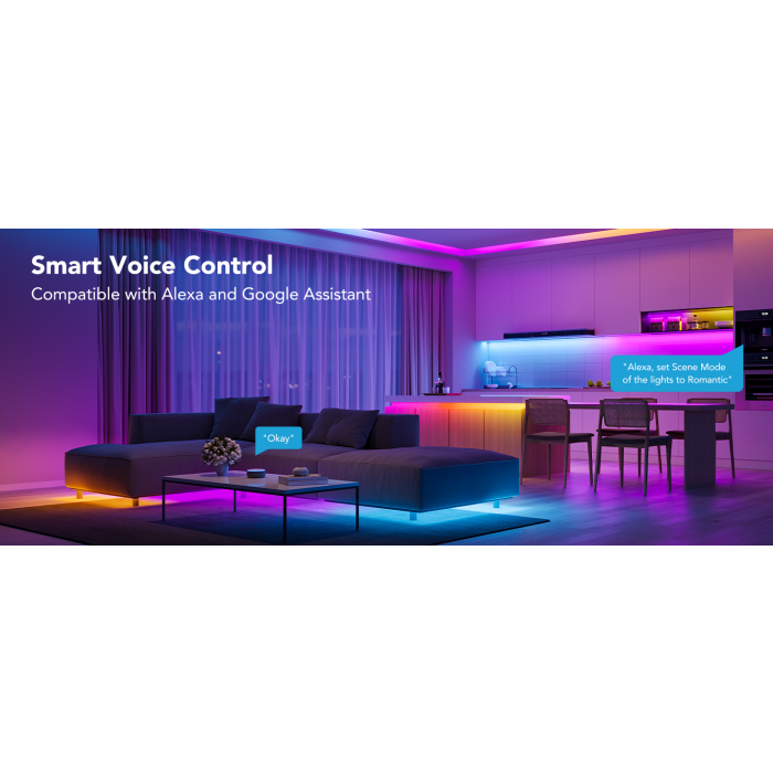 Govee RGBIC Wi-Fi + Bluetooth LED Strip Lights With Protective Coating (5M)  (UK Plug) - H619A2D1