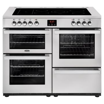 Belling 110EPROFSTA Cookcentre Electric 110cm Range Cooker, Stainless Steel 