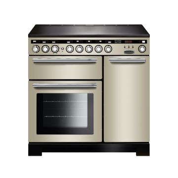 Rangemaster EDL90EIIV/C, Encore Deluxe Induction 90cm Range Cooker,Ivory with Chrome Trim