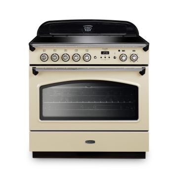 Rangemaster CLAS90FXEICR/C, Classic  Induction 90cm Range Cooker,Cream with Chrome Trim