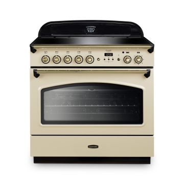 Rangemaster CLAS90FXEICR/B, Classic  Induction 90cm Range Cooker,Cream with Brass Trim