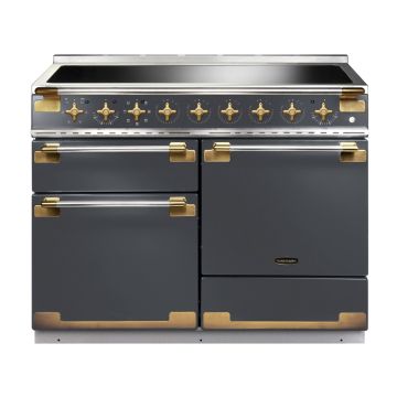 Rangemaster ELS110EISL/AB, Elise Luxe Induction 110cm Range Cooker,Slate with Brass Trim