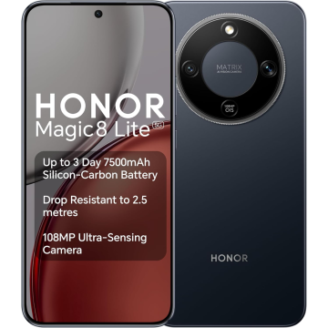 Honor Magic 8 Lite 5109BYRB, 8GB/512GB, Phone, Black