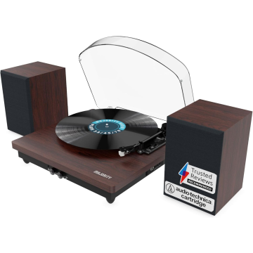 Majority Moto Plus 1000002997, Bluetooth Turntable & Bookself Speaker, Walnut