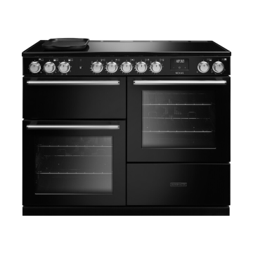 Rangemaster NEXO110EIPCBLCM1, Nexus 110 Induction Range Cooker, Charcoal Black with Chrome trim