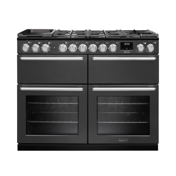 Rangemaster NEXB110DFPSLTCM1, Nexus 110 Dual Fuel Range Cooker, Slate with Chrome trim