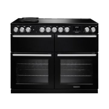Rangemaster NEXB110EIPGBLCM1, Nexus 110 Induction Range Cooker, Gloss Black with Chrome trim