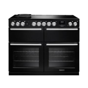 Rangemaster NEXB110EIPCBLCM1, Nexus 110 Induction Range Cooker, Charcoal Black with Chrome trim