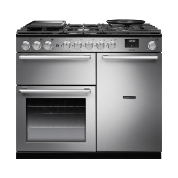 Rangemaster NEX100DFSTSTCM1, Nexus 100 Dual Fuel Range Cooker, Stainless Steel with Chrome trim