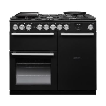 Rangemaster NEX100DFPSLTCM1, Nexus 100 Dual Fuel Range Cooker, Charcoal Black with Chrome trim