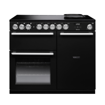 Rangemaster NEX100EIPGBLCM1, Nexus 100 Induction Range Cooker, Gloss Black with Chrome trim