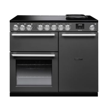 Rangemaster NEX100EIPSLTCM1, Nexus 100 Induction Range Cooker, Slate with Chrome trim