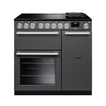 Rangemaster NEX90EIPSLTCM1, Nexus 90 Induction Range Cooker, Slate with Chrome trim