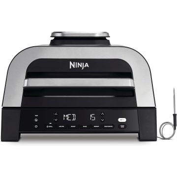 Ninja DG551UK, 6-in-1 Indoor Grill + Air Fryer, Silver