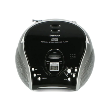 Lenco SCD24BLK, Portable Stereo Radio w/ CD Player, Black