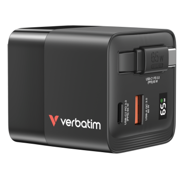 Verbatim 32217, GaN Wall Charger w/ Retractable Cable