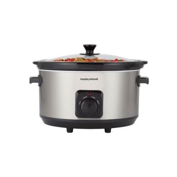 Morphy Richards, 6.5L, Ceramic Slow Cooker, Brushed Stainless Steel