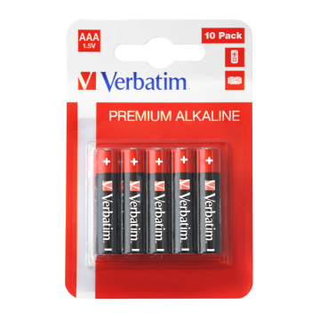 Verbatim 49874, AAA Alkaline Batteries - 10 Pack