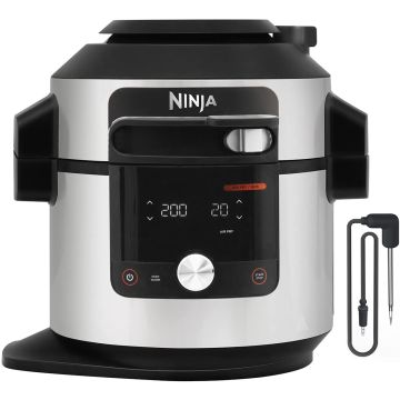 Ninja OL750UK, Foodi Max 15-in-1 SmartLid, Stainless Steel & Black