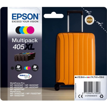 Epson C13 405XL C13T05H64010, Multipack Printer Ink - 4PK 