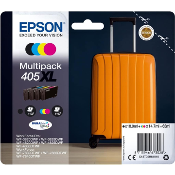 Epson C13 405XL C13T05H64010, Printer Ink - 4PK 