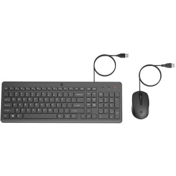HP 150 240J7AA, Wired Mouse & Keyboard, Black