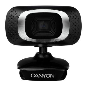 Canyon CNECWC3N, HD Webcam w/ Built-in Microphone, Black