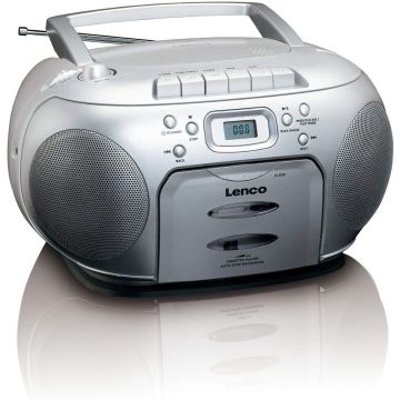 Lenco SCD420SI, Portable FM Radio & CD Player, Silver