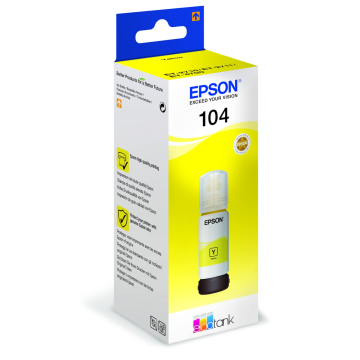 Epson 104 C13T00P440, 65ml, 7500 Page Yield, EcoTank Printer Ink, Yellow