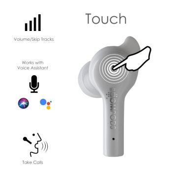 Boompods BAGOWT, True Wireless Earphones, White