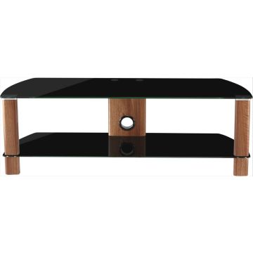Alphason ADCE1200, 120cm, TV Stand Up To 55", Walnut With Black Glass