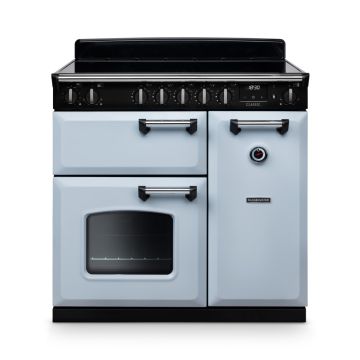 Rangemaster CL90EIPMSB/CM1, Classic  Induction 90cm Range Cooker,Misty Blue with Chrome Trim