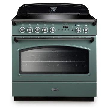 Rangemaster CLAS90FXEIMG/C, Classic  Induction 90cm Range Cooker,Mineral Green with Chrome Trim
