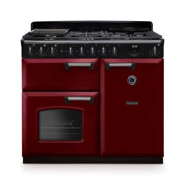 Rangemaster CLDL100DFPBOR/CM1, Classic Deluxe Dual Fuel 100cm Range Cooker,Bordeaux with Chrome Trim